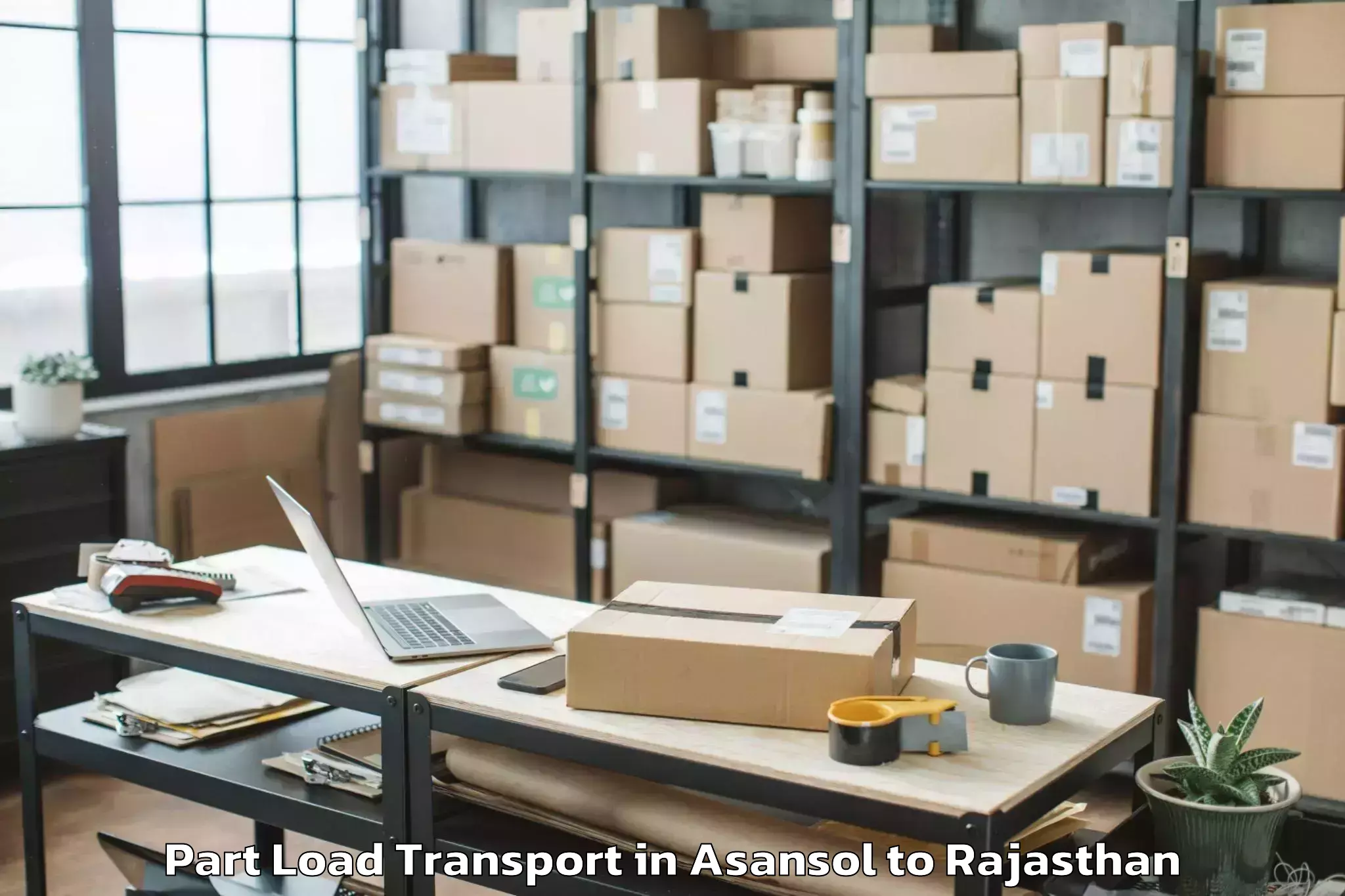 Book Asansol to Mewar University Chittorgarh Part Load Transport Online